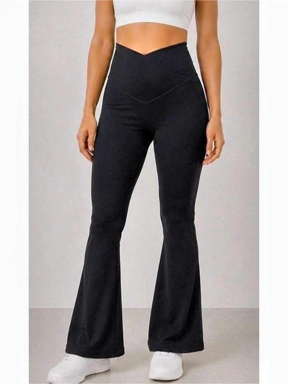 OFFLINE by Aerie Real Me 7/8 Flare Leggings Small Black Hi-Rise Long Inseam